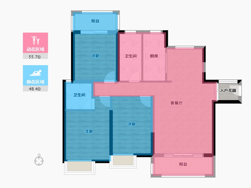 福建省-漳州市-领秀源著-95.20-户型库-动静分区