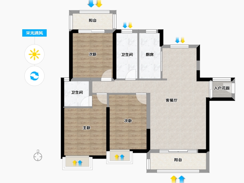 福建省-漳州市-领秀源著-95.20-户型库-采光通风