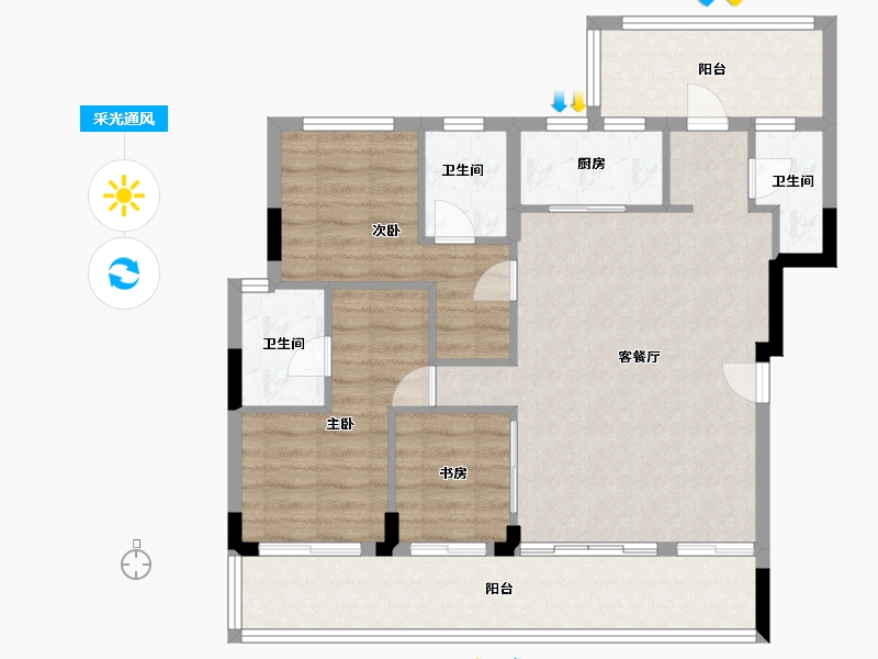 四川省-眉山市-天府万科城-92.00-户型库-采光通风