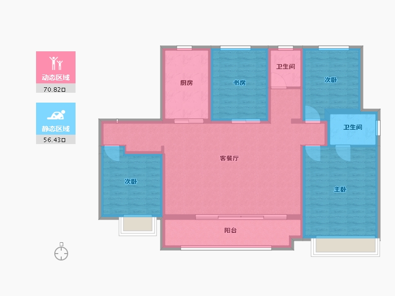 宁夏回族自治区-银川市-旭辉江南学府-120.00-户型库-动静分区