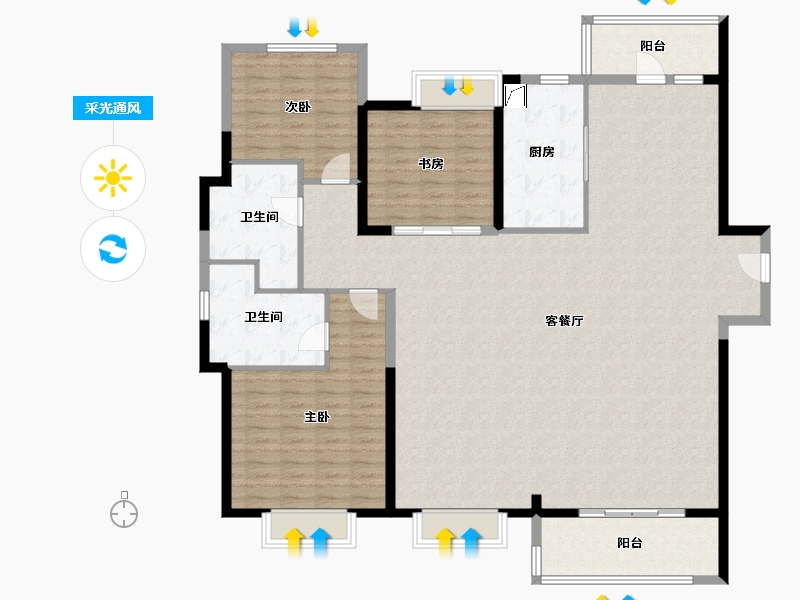 福建省-漳州市-风华雅居-170.40-户型库-采光通风