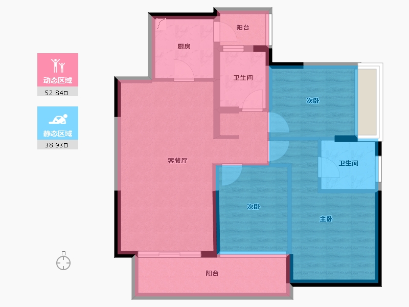 广东省-惠州市-天安珑城三期-81.05-户型库-动静分区