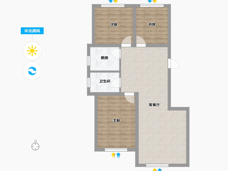 辽宁省-朝阳市-东城天下-82.00-户型库-采光通风