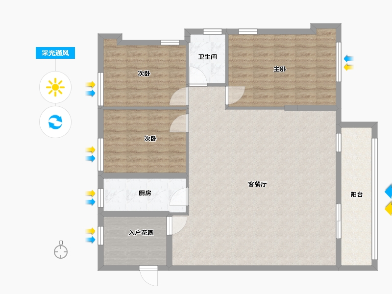 湖北省-襄阳市-外滩云锦-116.00-户型库-采光通风