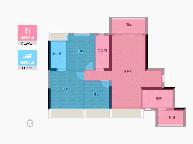 广东省-肇庆市-碧桂园龙熹山-77.00-户型库-动静分区