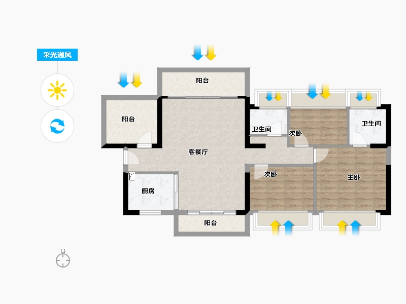 广东省-惠州市-灿邦珑廷观邸-92.00-户型库-采光通风