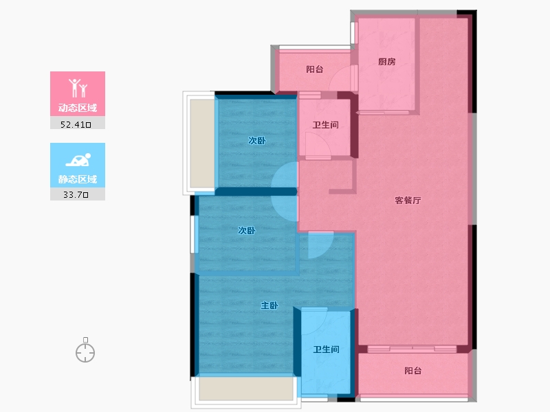 广东省-肇庆市-碧桂园龙熹山-76.48-户型库-动静分区