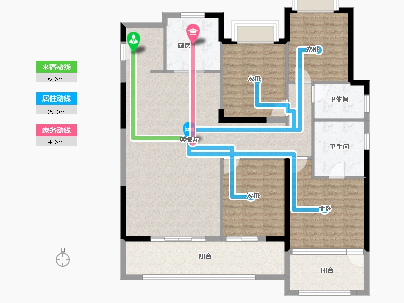 福建省-漳州市-龙海万科金域滨江-125.60-户型库-动静线