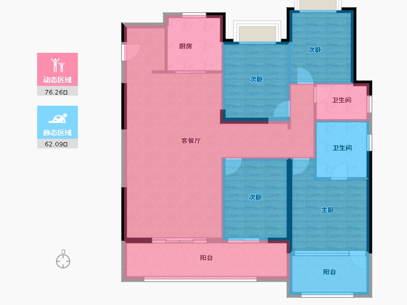 福建省-漳州市-龙海万科金域滨江-125.60-户型库-动静分区