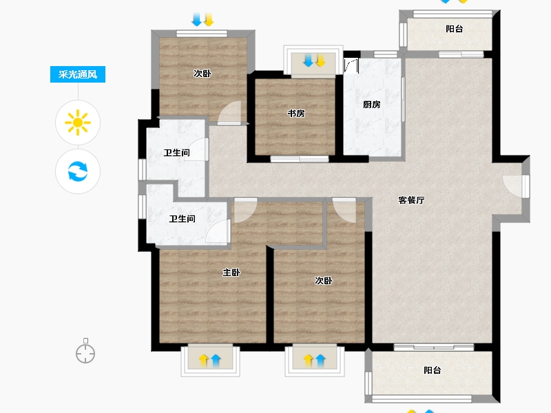 福建省-漳州市-风华雅居-108.80-户型库-采光通风