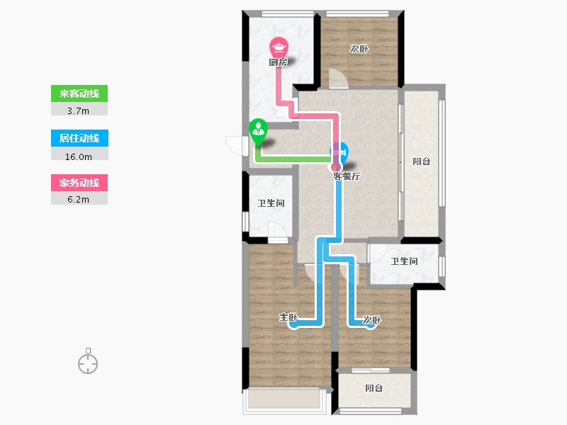 山东省-菏泽市-绿城诚园-95.42-户型库-动静线