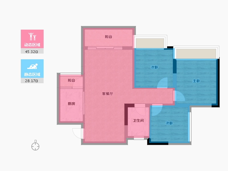 四川省-内江市-创宇紫金天成-65.25-户型库-动静分区