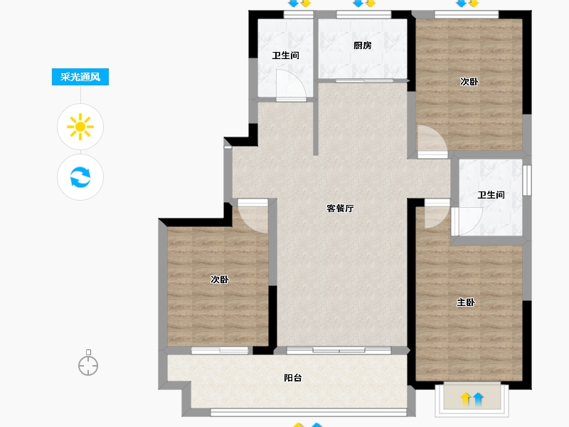 山东省-菏泽市-泰和是城-100.00-户型库-采光通风