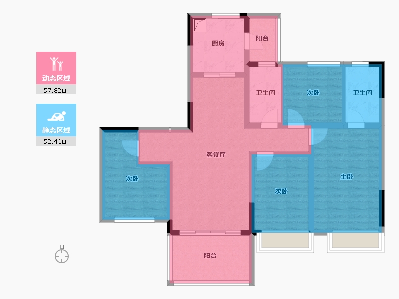 四川省-成都市-金科博翠湾-97.35-户型库-动静分区