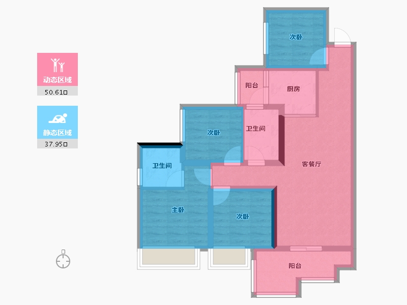 四川省-南充市-蓝润春风屿湖-77.10-户型库-动静分区