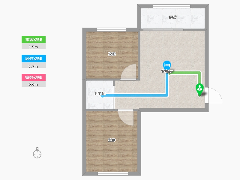 辽宁省-朝阳市-兴隆尚品-60.00-户型库-动静线