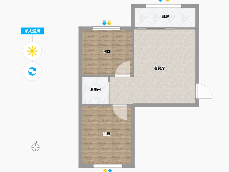 辽宁省-朝阳市-兴隆尚品-60.00-户型库-采光通风