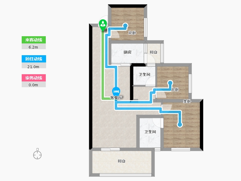 四川省-南充市-白鹭洲二期-73.55-户型库-动静线