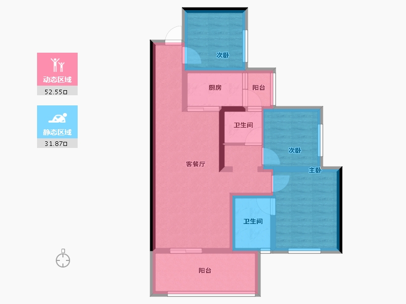 四川省-南充市-白鹭洲二期-73.55-户型库-动静分区