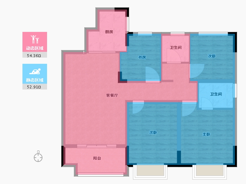 山东省-菏泽市-凯兴学府-96.20-户型库-动静分区