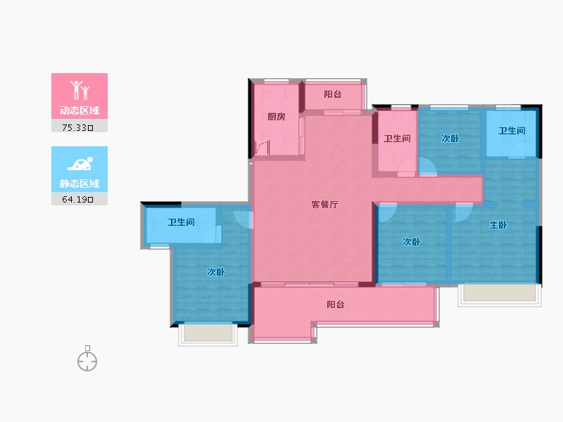 四川省-成都市-金科博翠湾-124.19-户型库-动静分区