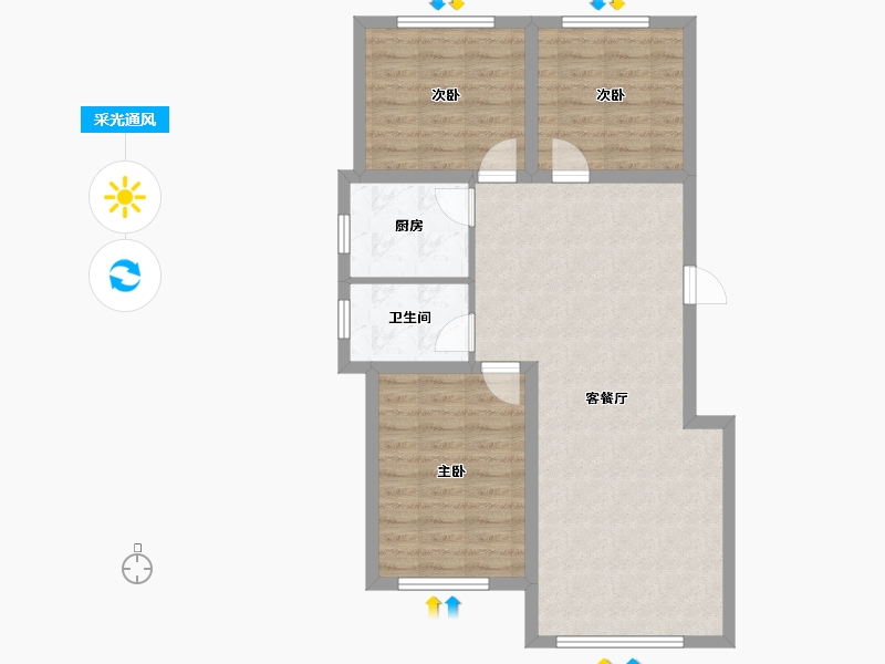 辽宁省-朝阳市-东城天下2期-82.00-户型库-采光通风