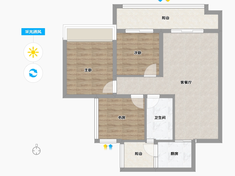 四川省-南充市-悦中心-70.00-户型库-采光通风