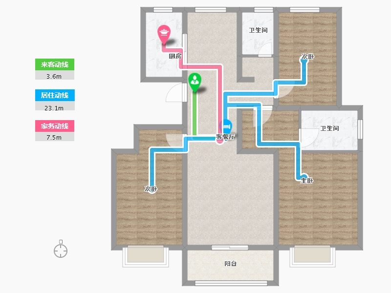 山东省-菏泽市-东城云玺-119.01-户型库-动静线