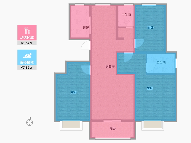 山东省-菏泽市-东城云玺-119.01-户型库-动静分区