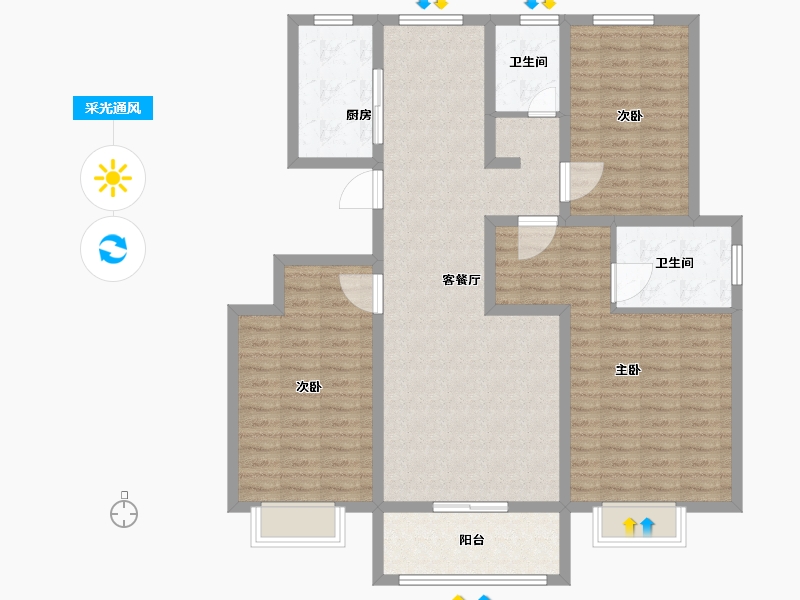 山东省-菏泽市-东城云玺-119.01-户型库-采光通风