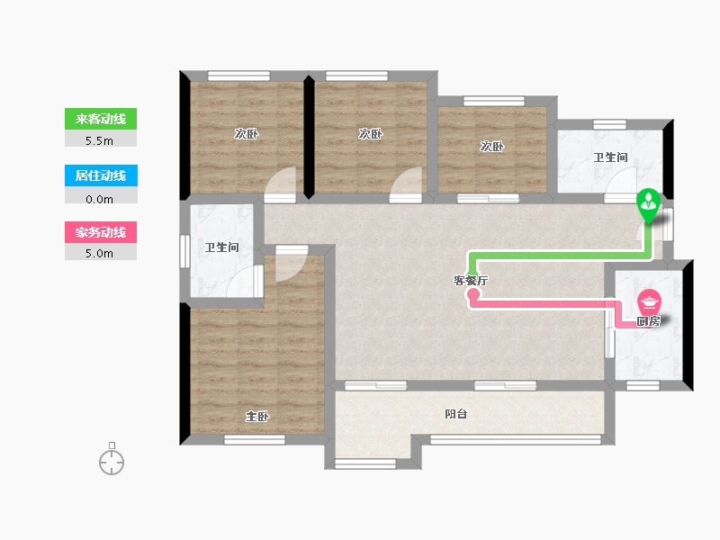 四川省-南充市-蓝润春风屿湖-86.94-户型库-动静线