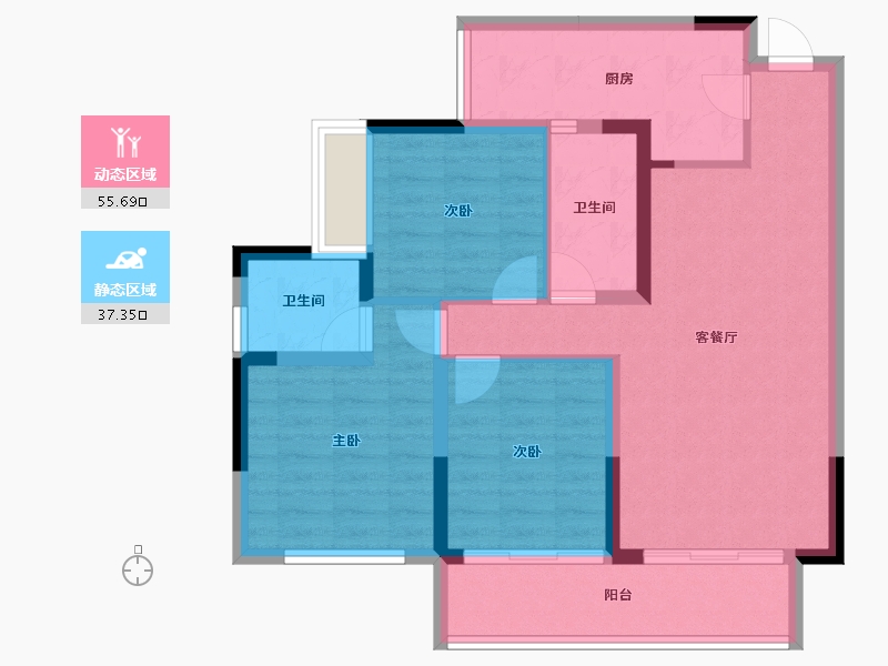 四川省-内江市-荣威名城-82.83-户型库-动静分区