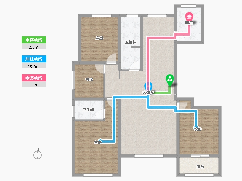 山东省-淄博市-宁宇富城花苑-123.45-户型库-动静线