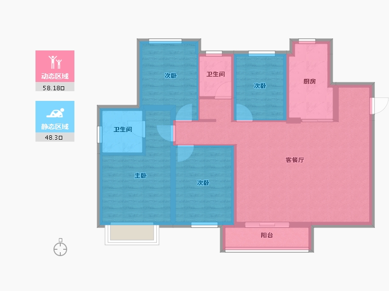 四川省-眉山市-天府万科城-94.82-户型库-动静分区