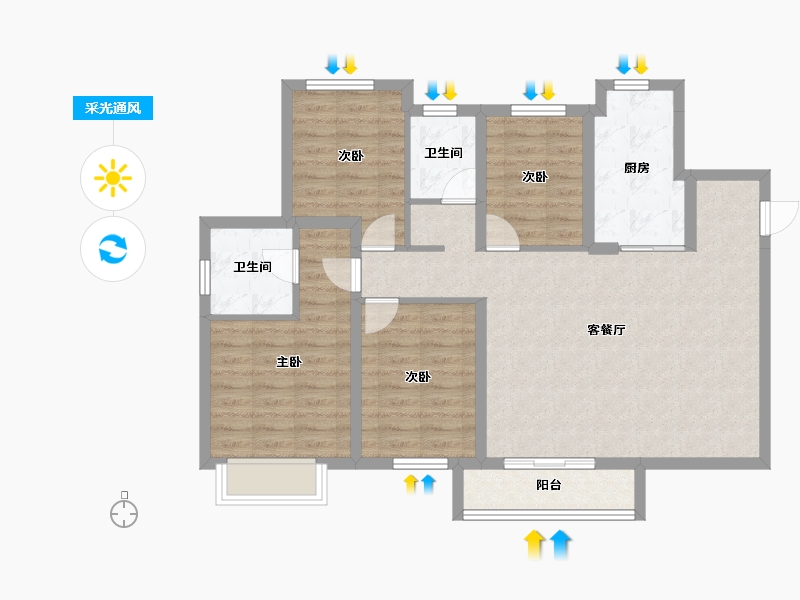 四川省-眉山市-天府万科城-94.82-户型库-采光通风