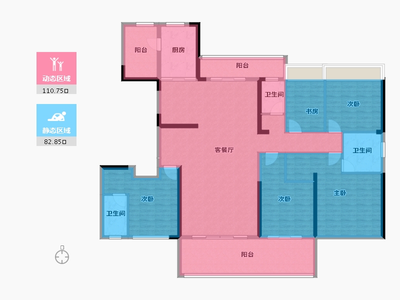 广东省-肇庆市-碧桂园龙熹山-175.42-户型库-动静分区