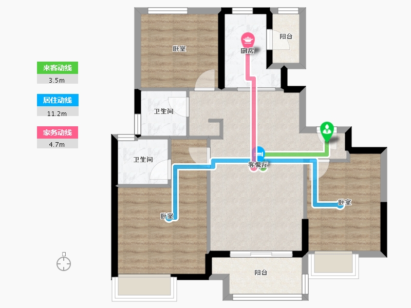 广西壮族自治区-柳州市-保利·明玥山语-80.39-户型库-动静线