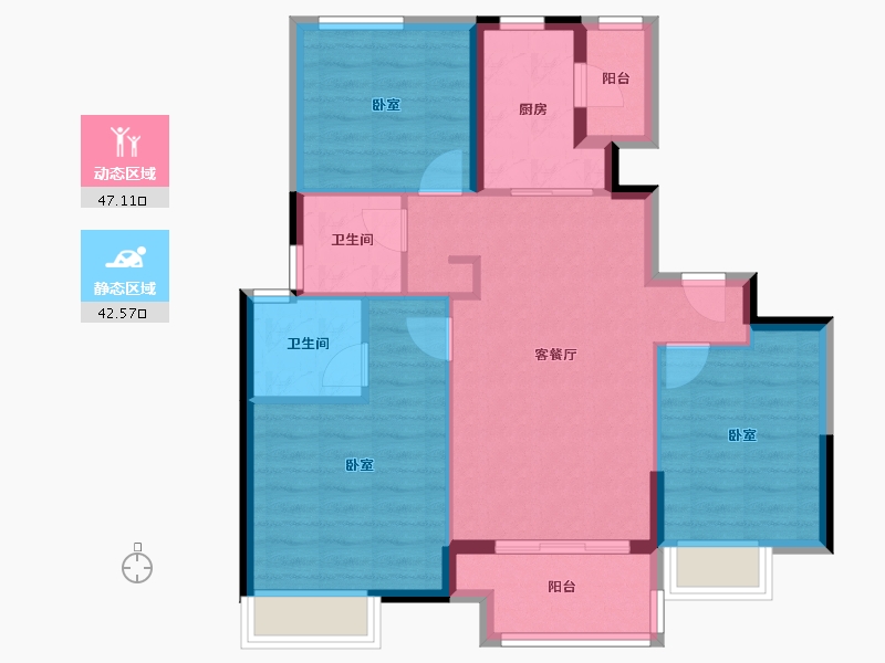 广西壮族自治区-柳州市-保利·明玥山语-80.39-户型库-动静分区