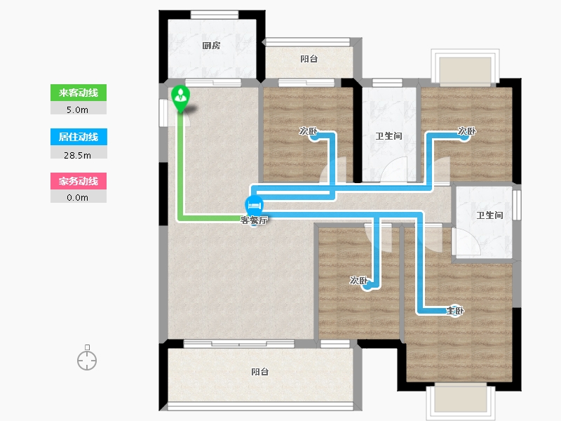 福建省-龙岩市-源昌誉璟台-88.00-户型库-动静线