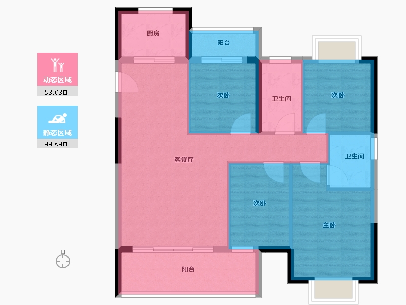 福建省-龙岩市-源昌誉璟台-88.00-户型库-动静分区