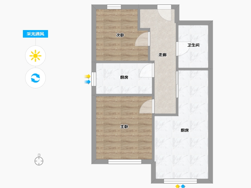 北京-北京市-融泽嘉园-60.00-户型库-采光通风