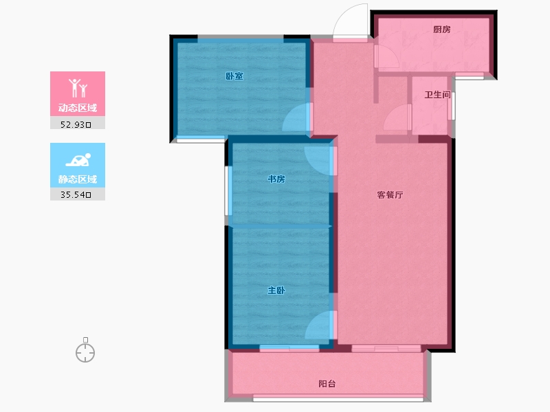 陕西省-咸阳市-鑫苑又一程臻境-79.21-户型库-动静分区