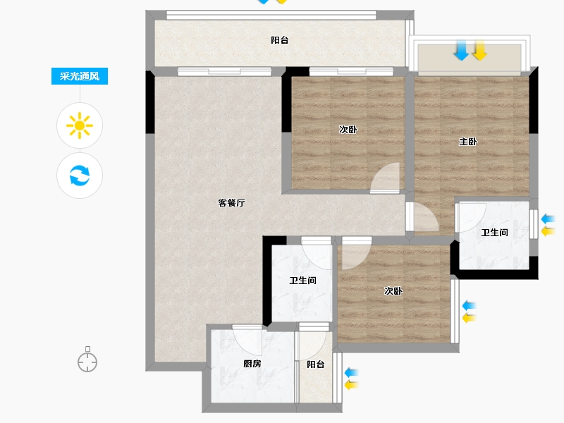 四川省-内江市-创宇紫金天成-77.47-户型库-采光通风