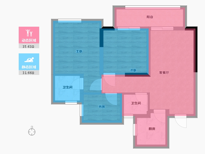 浙江省-嘉兴市-和善家园-60.00-户型库-动静分区