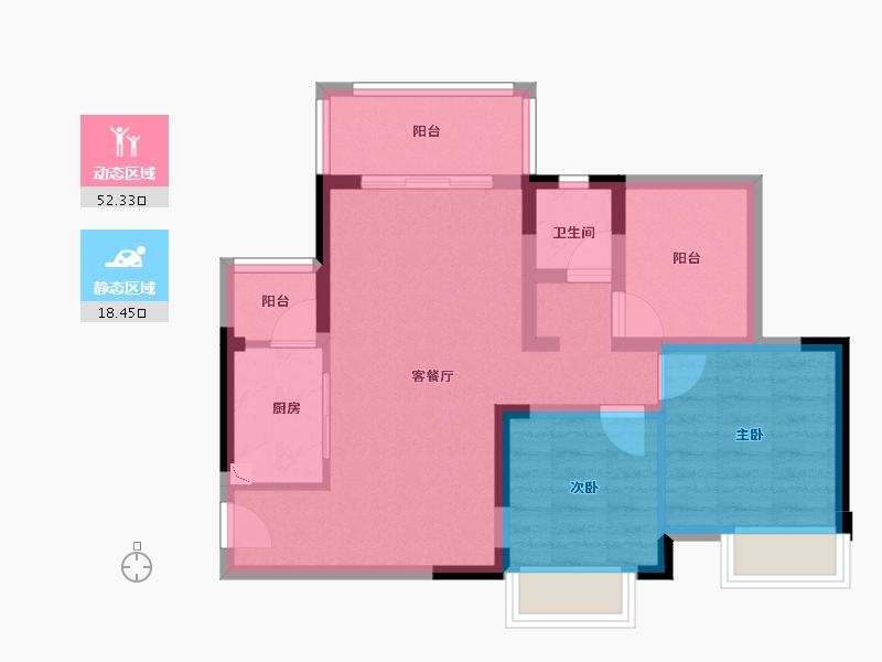 广东省-惠州市-冠华城桂香园-62.06-户型库-动静分区