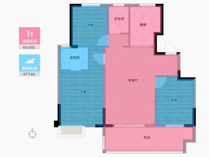 江苏省-盐城市-射阳珺悦府-98.40-户型库-动静分区