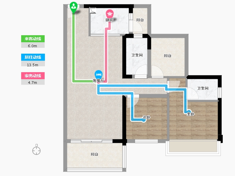 广东省-惠州市-冠华城桂香园-74.18-户型库-动静线