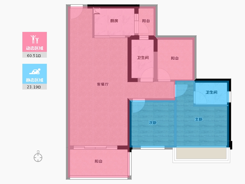 广东省-惠州市-冠华城桂香园-74.18-户型库-动静分区