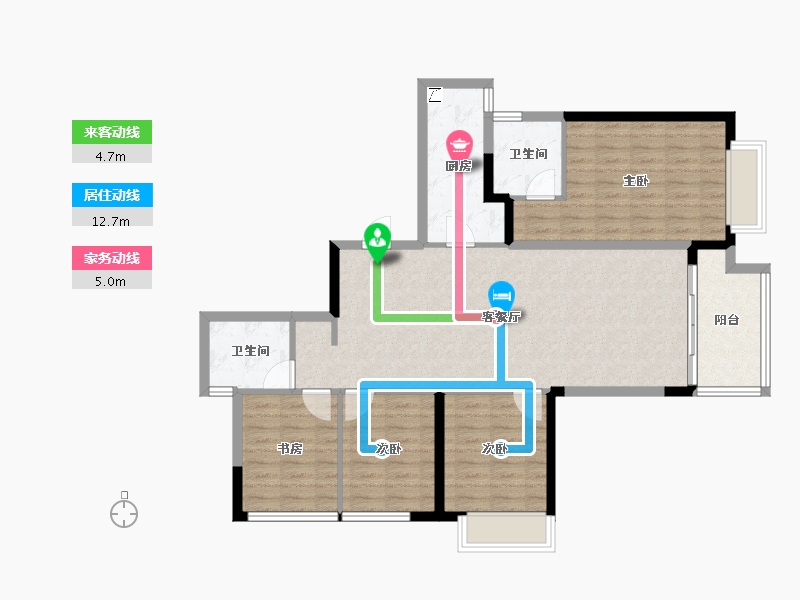 四川省-眉山市-天府万科城-102.34-户型库-动静线