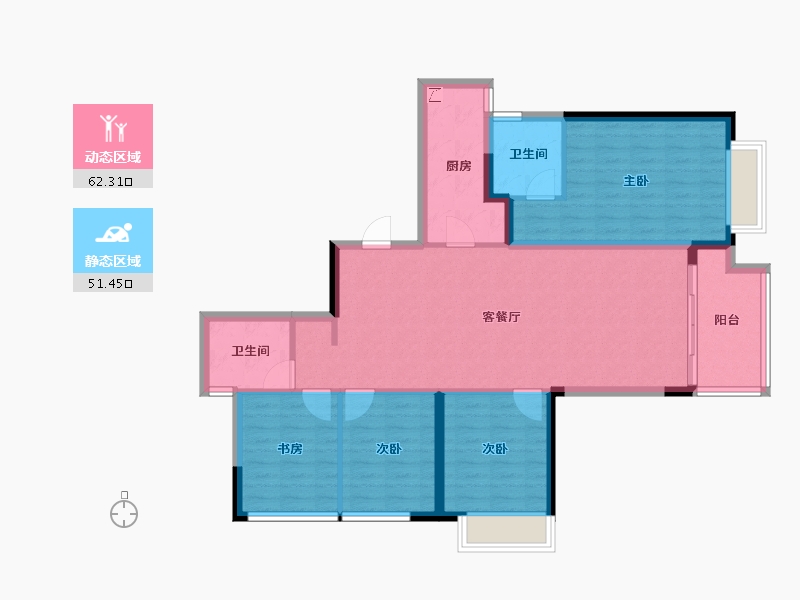 四川省-眉山市-天府万科城-102.34-户型库-动静分区